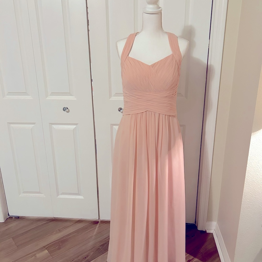 Azazie Claudia Bridesmaid dress. Pearl pink. Size A12.